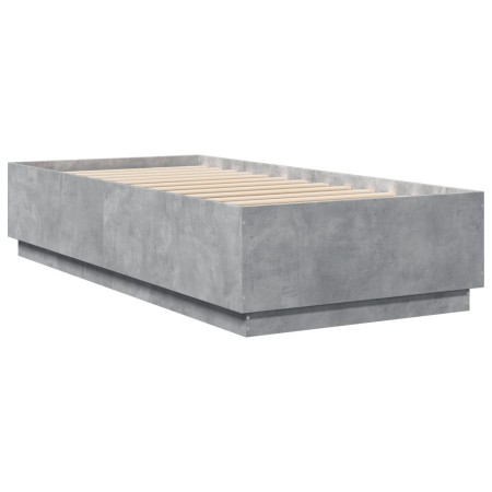 Giroletto Luci LED Grigio Cemento 100x200 cm Legno Multistrato