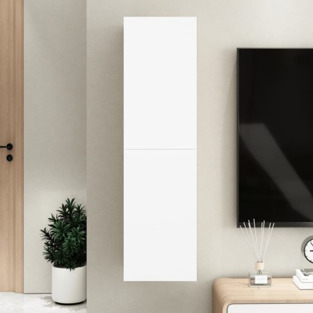 Mobile TV Bianco Rovere Sonoma 30,5x30x110 cm Legno Multistrato