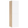 Mobile TV Bianco Rovere Sonoma 30,5x30x110 cm Legno Multistrato