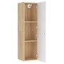 Mobile TV Bianco Rovere Sonoma 30,5x30x110 cm Legno Multistrato