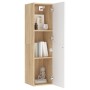 Mobile TV Bianco Rovere Sonoma 30,5x30x110 cm Legno Multistrato