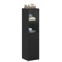 Credenza con Anta in Vetro Nera 35x37x142 cm