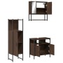 Set Mobili da Bagno 3 pz Rovere Marrone in Legno Multistrato