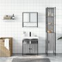 Set Mobili da Bagno 3 pz Grigio Sonoma in Legno Multistrato