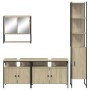 Set Mobili da Bagno 4 pz Rovere Sonoma in Legno Multistrato