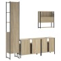 Set Mobili da Bagno 4 pz Rovere Sonoma in Legno Multistrato