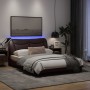 Giroletto con Luci LED Marrone Scuro 140x200 cm in Tessuto