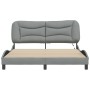 Giroletto con Luci LED Grigio Chiaro 160x200 cm in Tessuto