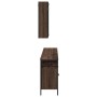 Set Mobili da Bagno 3 pz Rovere Marrone in Legno Multistrato