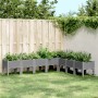 Fioriera da Giardino con Gambe Grigio Chiaro 200x160x42 cm PP