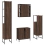 Set Mobili da Bagno 4 pz Rovere Marrone in Legno Multistrato