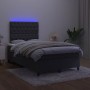 Letto a Molle con Materasso e LED Nero 120x190 cm in Velluto