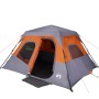 Tenda Campeggio 6 Persone Grigio e Arancione Impermeabile