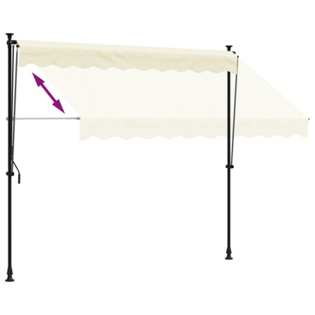 Tenda da Sole Retrattile Crema 250x150 cm in Tessuto e Acciaio