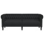 Divano Chesterfield a 3 Posti Nero in Tessuto