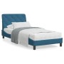 Letto con Materasso Blu 90x200 cm in Velluto