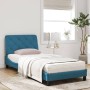 Letto con Materasso Blu 90x200 cm in Velluto