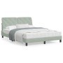 Letto con Materasso Grigio Chiaro 120x200 cm in Velluto