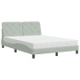 Letto con Materasso Grigio Chiaro 120x200 cm in Velluto