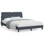 Letto con Materasso Grigio Scuro 140x200 cm in Velluto