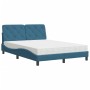 Letto con Materasso Blu 120x200 cm in Velluto