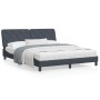 Letto con Materasso Grigio Scuro 160x200 cm in Velluto