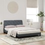 Letto con Materasso Grigio Scuro 160x200 cm in Velluto