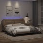 Giroletto con Luci LED Cappuccino 180x200 cm in Similpelle