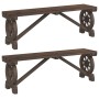 Panche da Giardino 2 pz in Legno Massello di Abete