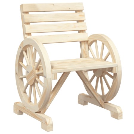 Set Salotto da Giardino 3 pz in Legno Massello di Abete