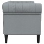 Divano Chesterfield a 2 Posti Grigio Chiaro in Tessuto