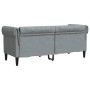 Divano Chesterfield a 2 Posti Grigio Chiaro in Tessuto