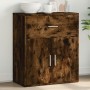 Credenza Rovere Fumo 60x31x70 cm in Legno Multistrato