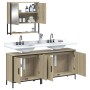 Set Mobili da Bagno 3 pz Rovere Sonoma in Legno Multistrato