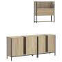Set Mobili da Bagno 3 pz Rovere Sonoma in Legno Multistrato
