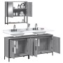 Set Mobili da Bagno 3 pz Grigio Sonoma in Legno Multistrato