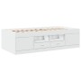 Divano Letto con Cassetti Bianco 90x190 cm in Legno Multistrato
