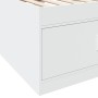 Divano Letto con Cassetti Bianco 90x190 cm in Legno Multistrato