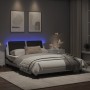 Giroletto con Luci LED Bianco e Nero 120x200 cm in Similpelle