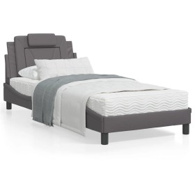 Letto con Materasso Grgio 80x200 cm in Similpelle