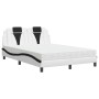 Letto con Materasso Nero e Bianco 120x200 cm in Similpelle