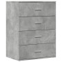 Credenza Grigio Cemento 60x39x80 cm in Legno Multistrato