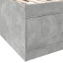 Divano Letto con Cassetti Grigio Cemento 90x200 cm Multistrato