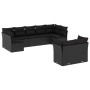 Set Divani da Giardino 9 pz con Cuscini Nero in Polyrattan