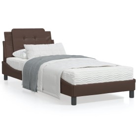 Letto con Materasso Marrone 80x200 cm in Similpelle