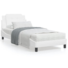 Letto con Materasso Bianco 90x200 cm in Similpelle