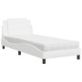 Letto con Materasso Bianco 90x200 cm in Similpelle