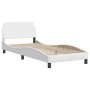 Letto con Materasso Bianco 90x200 cm in Similpelle