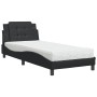 Letto con Materasso Nero 100x200 cm in Similpelle