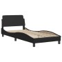 Letto con Materasso Nero 100x200 cm in Similpelle